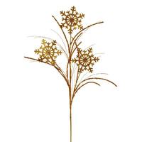 Vickerman 31" Artificial Antique Gold Snowflake Glitter Spray (6 Pack)