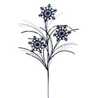 Vickerman 31" Artificial Midnight Blue Snowflake Glitter Spray (6 Pack)