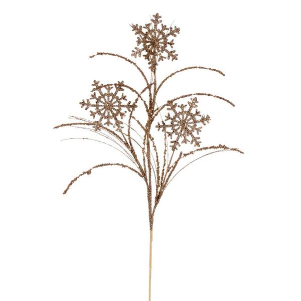 31" Artificial Champagne Snowflake Glitter Spray (6 Pack)