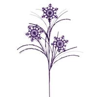 Vickerman 31" Artificial Purple Snowflake Glitter Spray (6 Pack)