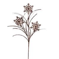 Vickerman 31" Artificial Mocha Snowflake Glitter Spray (6 Pack)