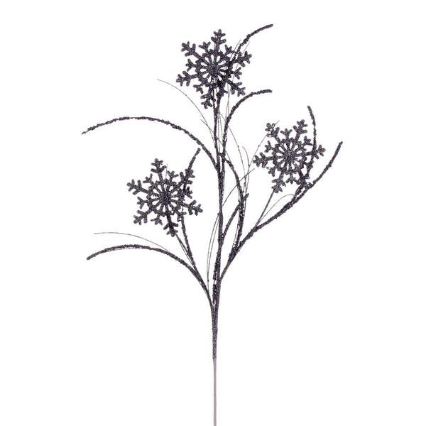 31" Artificial Pewter Snowflake Glitter Spray (6 Pack)