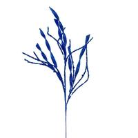 Vickerman 34" Artificial Blue Wavy and Spiral Glitter Spray (6 Pack)