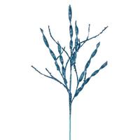 Vickerman 34" Artificial Baby Blue Wavy and Spiral Glitter Spray (6 Pack)