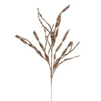 Vickerman 34" Artificial Champagne Wavy and Spiral Glitter Spray (6 Pack)