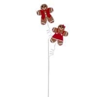 Vickerman 27" Artificial Mr and Mrs Gingerbread Spray (6 Pack)