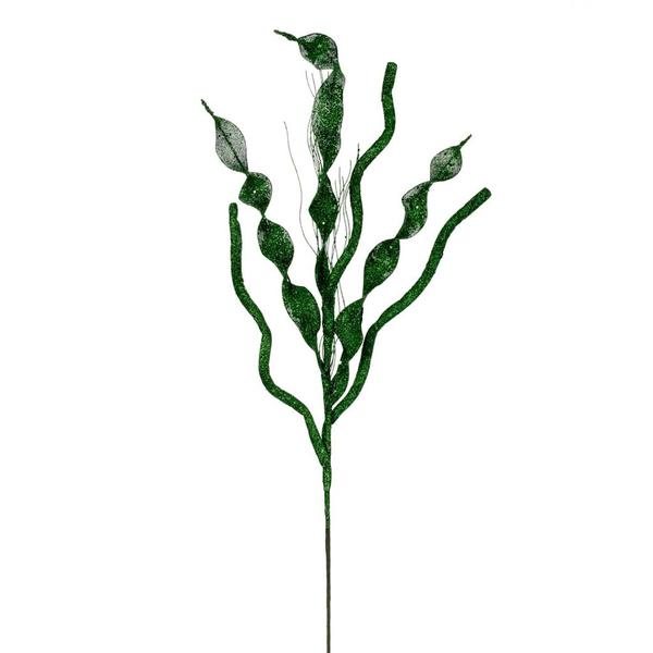 34" Artificial Green Multi Spiral Glitter Spray (6 Pack)