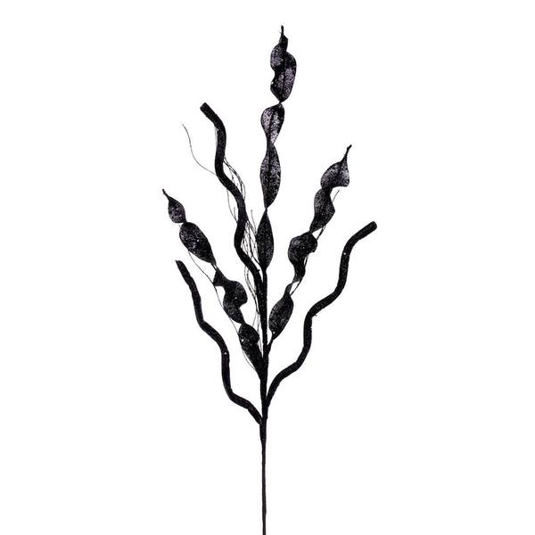 34" Artificial Black Multi Spiral Glitter Spray (6 Pack)