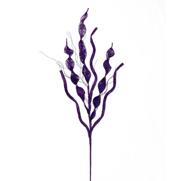 34" Artificial Purple Multi Spiral Glitter Spray (6 Pack)