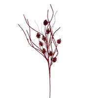 Vickerman 32" Artificial Red Mini Pinecone Twig Glitter Spray (6 Pack)