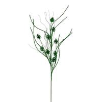 Vickerman 32" Artificial Green Mini Pinecone Twig Glitter Spray (6 Pack)