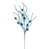 Vickerman 32" Artificial Turquoise Mini Pinecone Twig Glitter Spray (6 Pack)