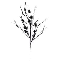 Vickerman 32" Artificial Black Mini Pinecone Twig Glitter Spray (6 Pack)