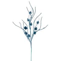 Vickerman 32" Artificial Baby Blue Mini Pinecone Twig Glitter Spray (6 Pack)