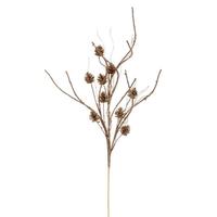 Vickerman 32" Artificial Champagne Mini Pinecone Twig Glitter Spray (6 Pack)