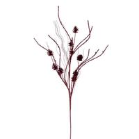Vickerman 32" Artificial Burgundy Mini Pinecone Twig Glitter Spray (6 Pack)