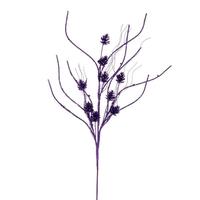 Vickerman 32" Artificial Purple Mini Pinecone Twig Glitter Spray (6 Pack)