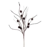 Vickerman 32" Artificial Chocolate Mini Pinecone Twig Glitter Spray (6 Pack)