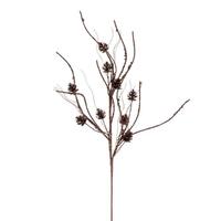 Vickerman 32" Artificial Mocha Mini Pinecone Twig Glitter Spray (6 Pack)