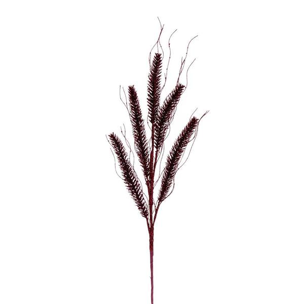30" Artificial Burgundy Wheat Glitter Spray (6 Pack)