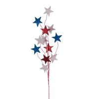 Vickerman 34" Red / White / Blue Glitter Spray (6 Pack)