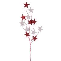 Vickerman 34" Red / White Star Glitter Spray (6 Pack)