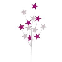 Vickerman 34" Hot Pink / White Glitter Spray (6 Pack)