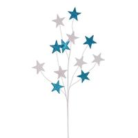 Vickerman 34" Turquoise / White Glitter Spray (6 Pack)