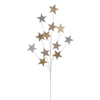 Vickerman 34" Silver / Champagne / Gold Star Glitter Spray (6 Pack)