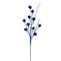 Vickerman 30" Artificial Blue Mini Flower Glitter Spray (6 Pack)