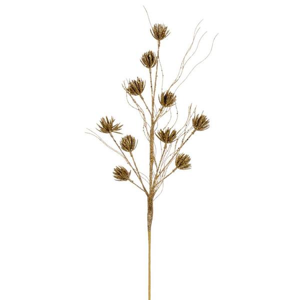 30" Artificial Gold Mini Flower Glitter Spray (6 Pack)