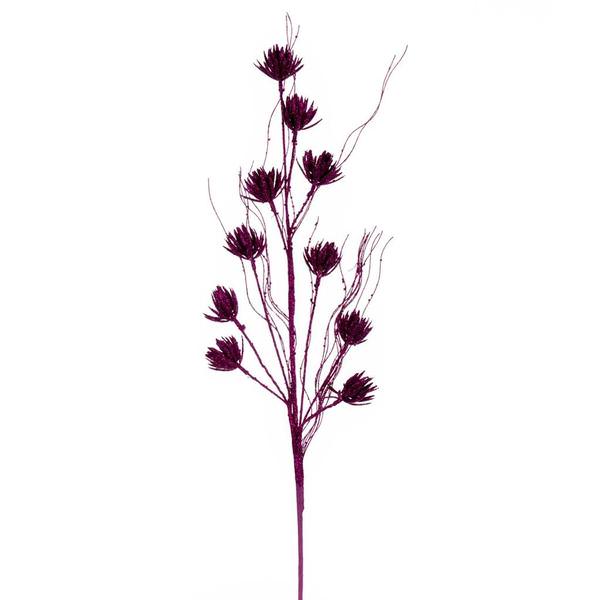 30" Artificial Fuchsia Mini Flower Glitter Spray (6 Pack)