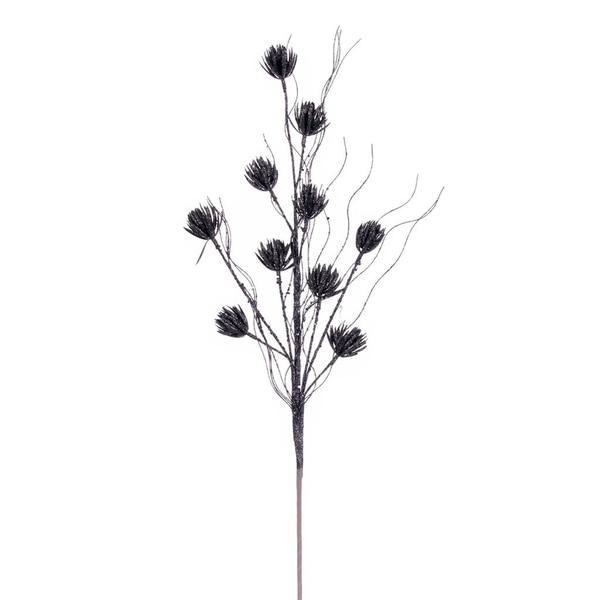 30" Artificial Pewter Mini Flower Glitter Spray (6 Pack)