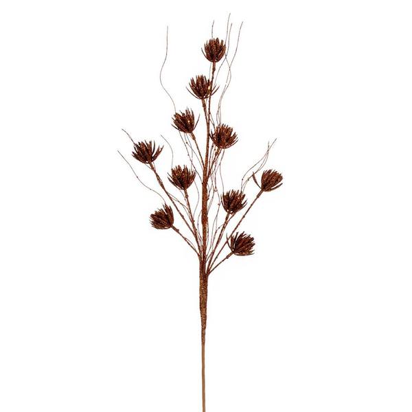 30" Artificial Copper Mini Flower Glitter Spray (6 Pack)