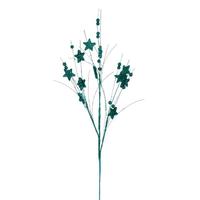 Vickerman 33" Artificial Teal Star and Ball Glitter Spray (6 Pack)