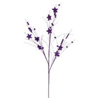 Vickerman 33" Artificial Purple Star and Ball Glitter Spray (6 Pack)