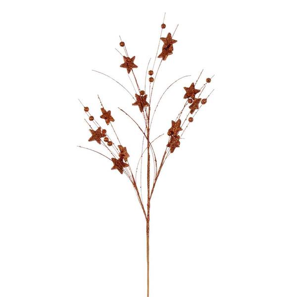 33" Artificial Copper Star and Ball Glitter Spray (6 Pack)