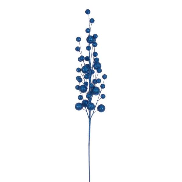 27" Artificial Blue Multi Ball Glitter Spray (4 Pack)