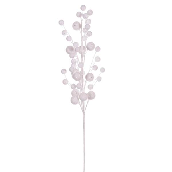 27" Artificial White Multi Ball Glitter Spray (4 Pack)