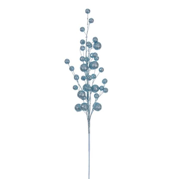 27" Artificial Baby Blue Multi Ball Glitter Spray (4 Pack)