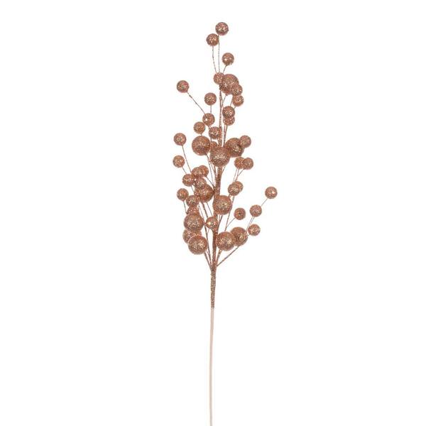 27" Artificial Rose Gold Multi Ball Glitter Spray (4 Pack)