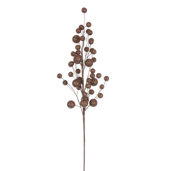 27" Artificial Mocha Multi Ball Glitter Spray (4 Pack)