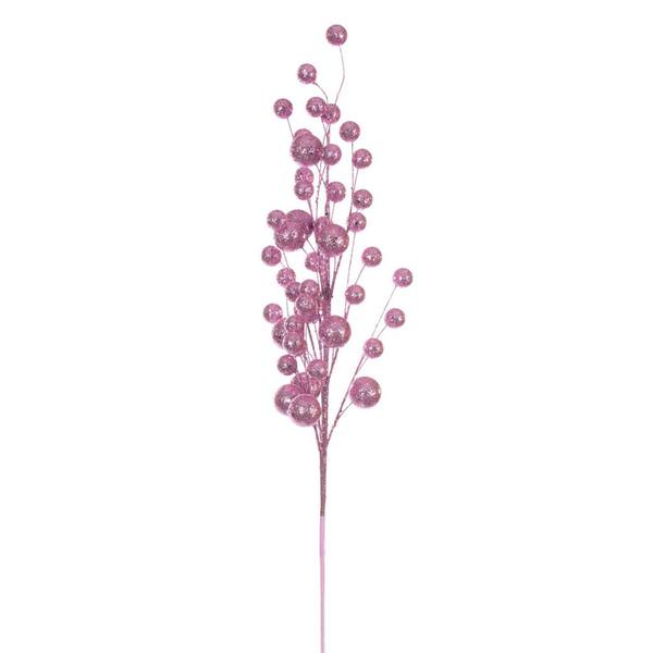 27" Artificial Pink Multi Ball Glitter Spray (4 Pack)