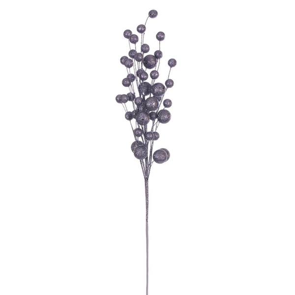 27" Artificial Pewter Multi Ball Glitter Spray (4 Pack)