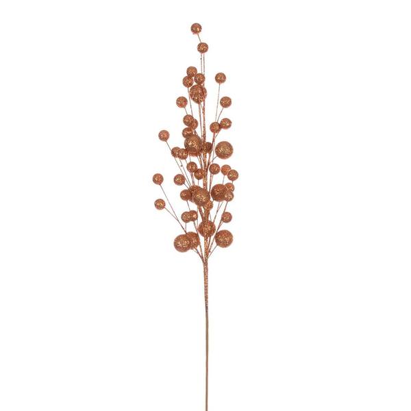 27" Artificial Copper Multi Ball Glitter Spray (4 Pack)