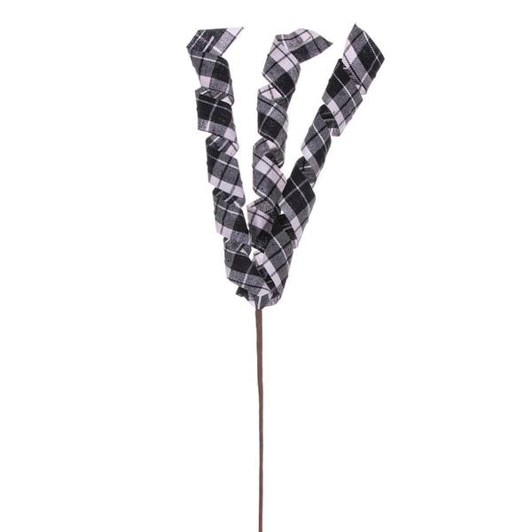 23" Black / White Plaid Swirl Spray (8 Pack)