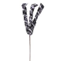 Vickerman 23" Black / White Plaid Swirl Spray (8 Pack)