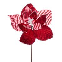 Vickerman 11" Red / White Striped Spray (6 Pack)
