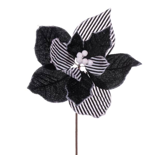 11" Black / White Striped Spray (6 Pack)