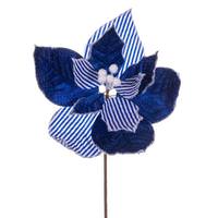 Vickerman 11" Blue / White Striped Spray (6 Pack)